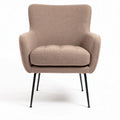 Fabric armchair with metal legs in beige color 80 x 70 x 90cm