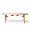 Wooden coffee table with elongated shape and metal legs 120 x 60 x 45cm